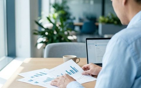Руководитель изучает распечатанные графики HR-аналитики