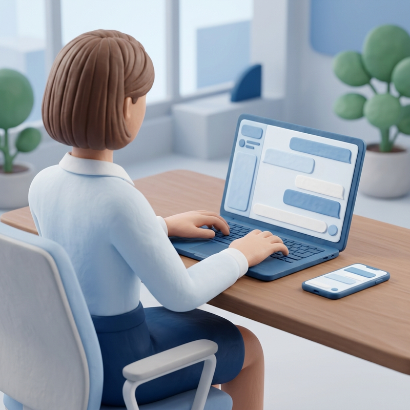 Менеджер работает с перепиской из мессенджеров в CRM после внедрения Wazzup под ключ