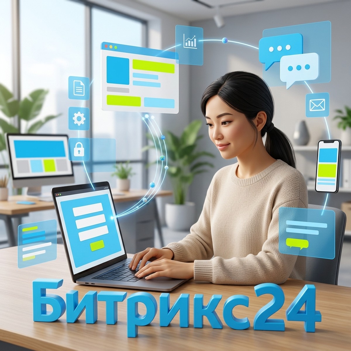 Разработчица настраивает передачу заявок с формы сайта в CRM Битрикс24 через вебхук