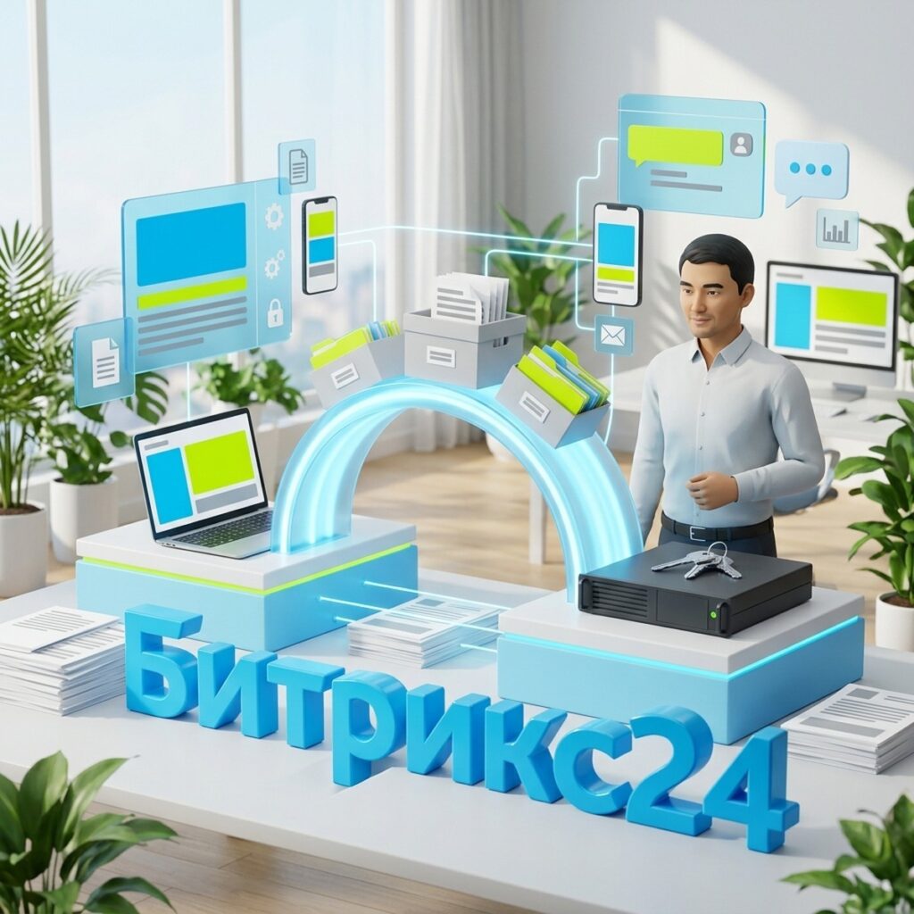 Перенос данных и доступов Битрикс24 с одной платформы на другую, рядом руководитель