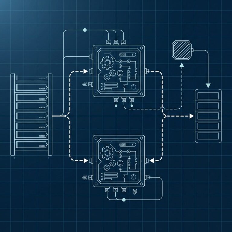 Синяя чертёжная схема очереди заявок с передачей между двумя дежурными узлами