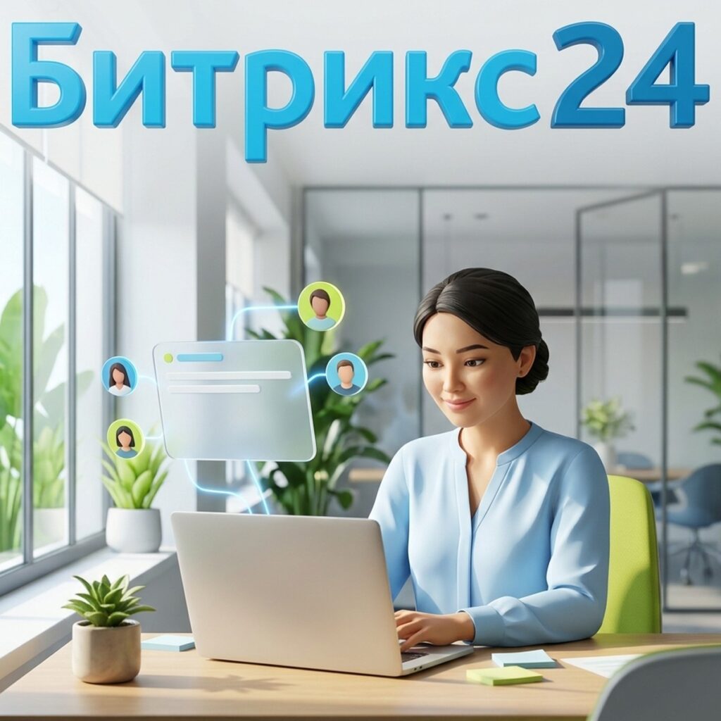 Менеджер ставит в Битрикс24 задачу с несколькими исполнителями: карточка задачи связана с тремя сотрудниками