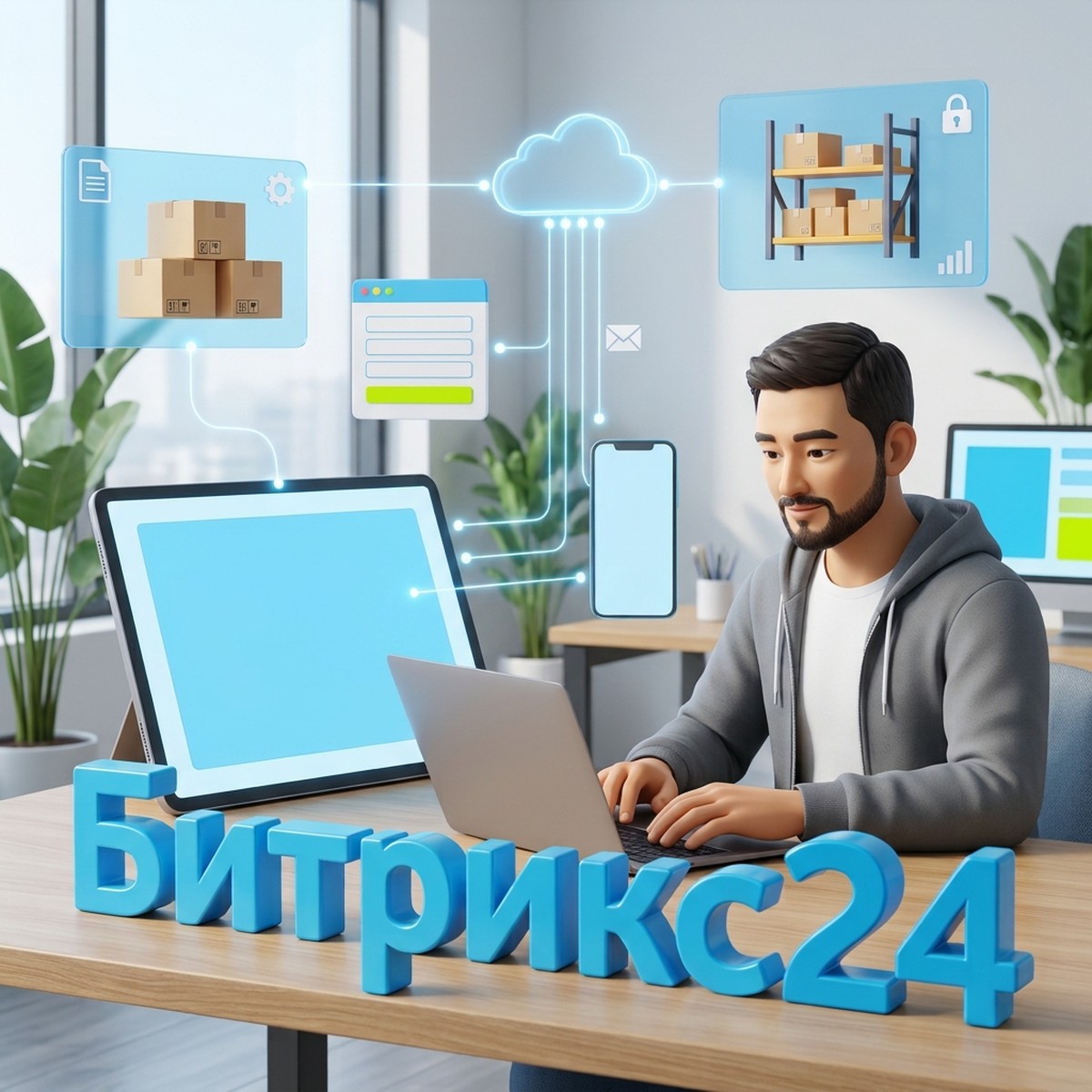 Разработчик настраивает интеграцию сайта, каталога товаров и склада с Битрикс24 через REST 3.0